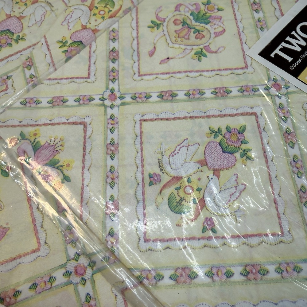 Gibson Gift Wrap‎ 6 Packs Yellow Lilly Flowers Floral Easter Baby Shower New VTG - Picture 8 of 9